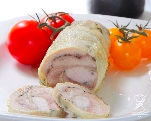 Замена колбасе - куриный рулет (ок 120 ккал) 