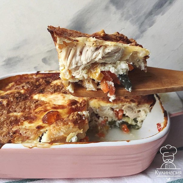 Очень вкусная куриная запеканка с овощами