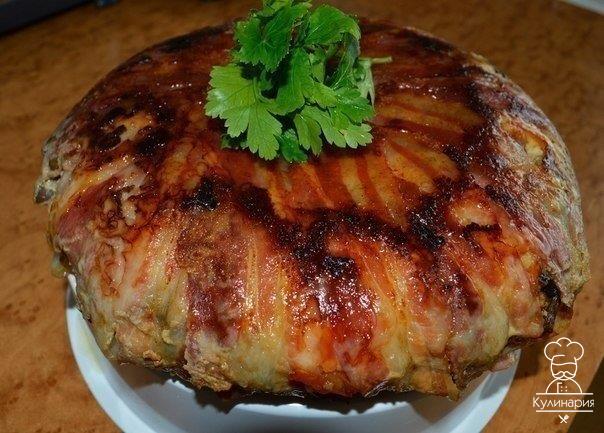 Невероятно вкусный трех-слойный пирог, в беконе (без муки) В МУЛЬТИВАРКЕ! - ЦЕЛИКОМ!