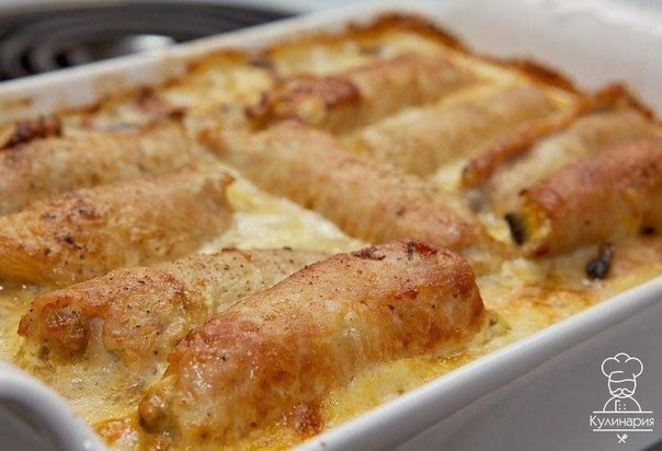 Рулеты из свинины с грибами