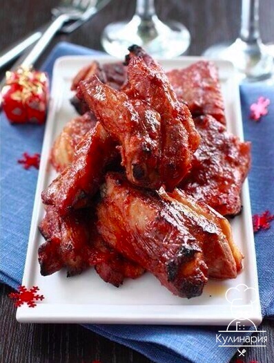 Свиные ребрышки по-канадски.