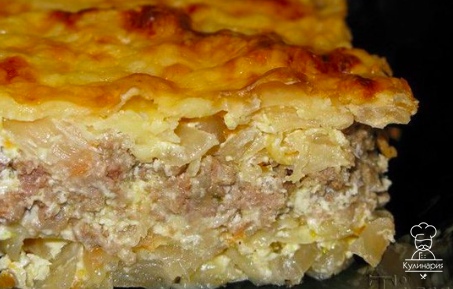 Капустная запеканка с фаршем 