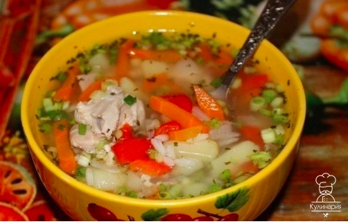 Куриный суп с рисом 