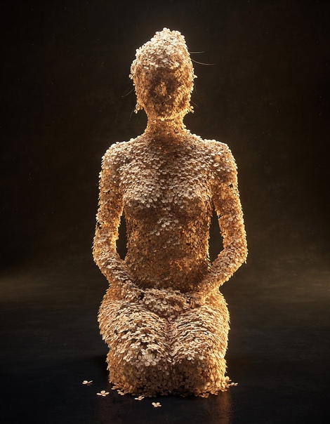 Цифровой 3D-художник Жан-Мишель Бихорель (Jean-Michel Bihorel) создал две фантастические по красоте женские фигуры из цветков.