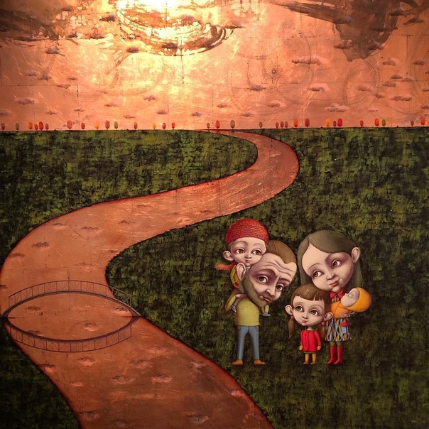 Душевность на выставке латвийских современных художников в Эрарте. Лига Кемпе, “Полиптих #1. Времена года: осень”. 