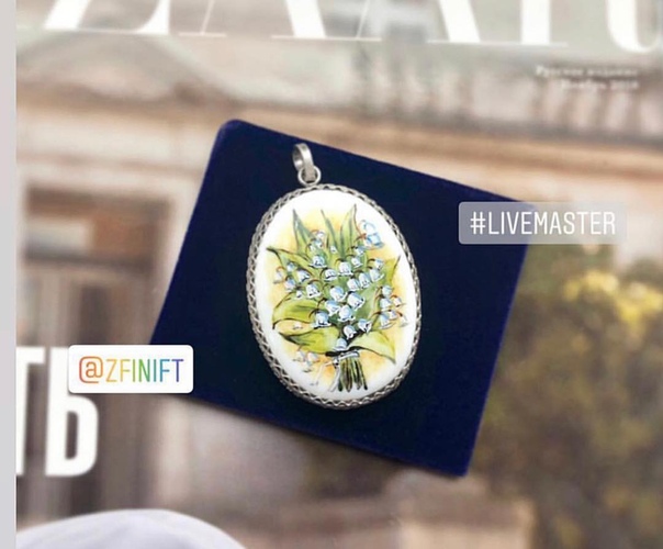Кулон в наличии. Финифть. Ручная работа