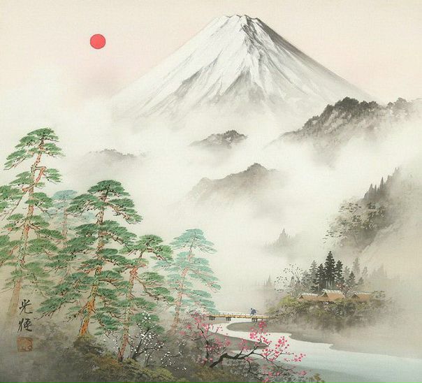 Коукей Коджима (Koukei Kojima) рисует японские пейзажи: речки с форелью, цветущие ирисы, хвойные деревья, сакуру. Коукей придерживается старинного стиля написания картин «сансуй», который придает его работам особый шарм.