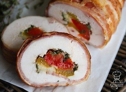 Куриный рулет с перцем