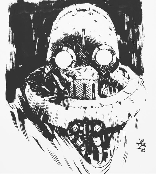 Ink Sketches - Gas Head by #JamesDaly