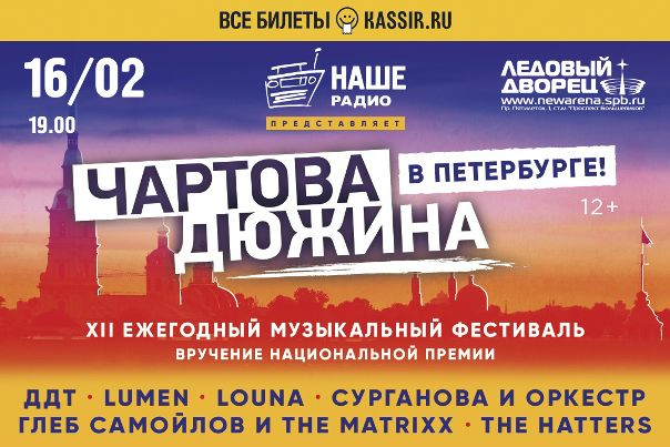 146 868 432 россиянина не получат билет на премию «Чартова дюжина», потому что «Ледовый дворец» Санкт-Петербурга вмещает всего 12 000 человек. 