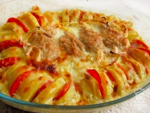 Запеченные куриные котлетки с гарниром 