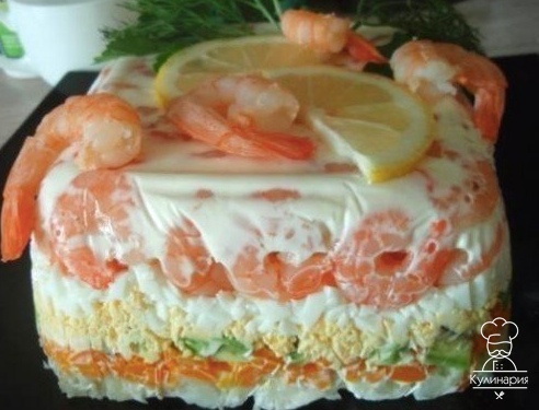 Салат с креветками