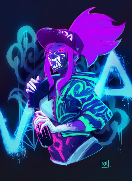 K/DA Akali Fanart by #KatieHumes