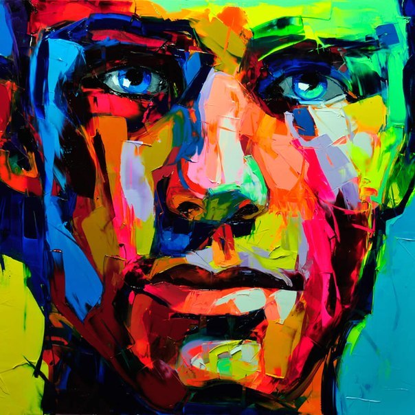 Французская художница Francoise Nielly и ее красочные портреты, созданные только ножом и маслом. 