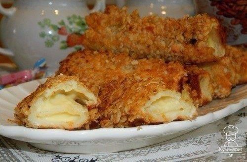 Горячие бутерброды-трубочки.
