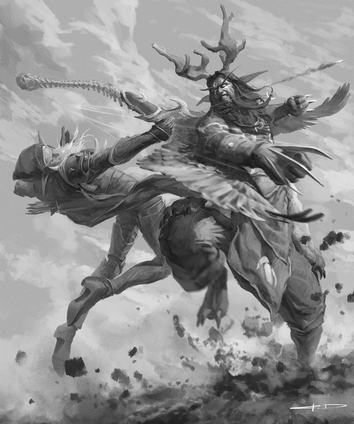 Sylvanas vs Malfurion by #StantonFeng