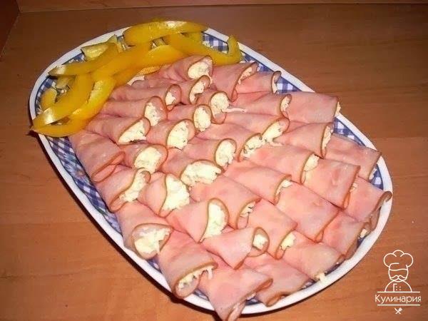Рулетики из ветчины 